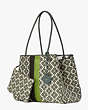 Kate Spade,Spade Flower Jacquard Stripe Everything Large Tote,tote bags,Large,Green Multi
