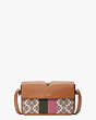 Kate Spade,spade flower jacquard mystery stripe medium shoulder bag,crossbody bags,Pink Multi