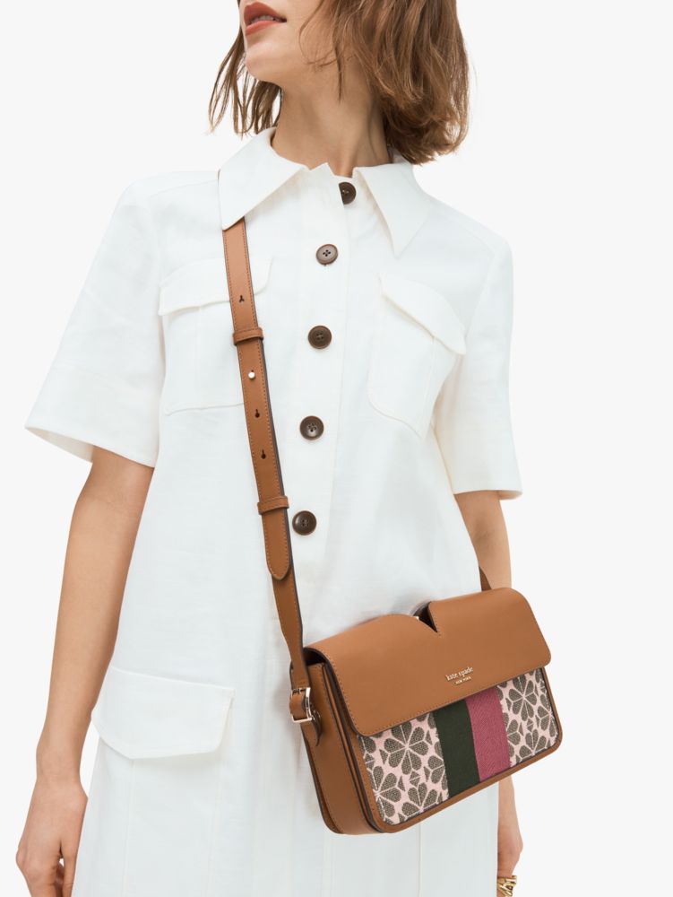 Kate Spade,Spade Flower Jacquard Mystery Stripe Medium Shoulder Bag,