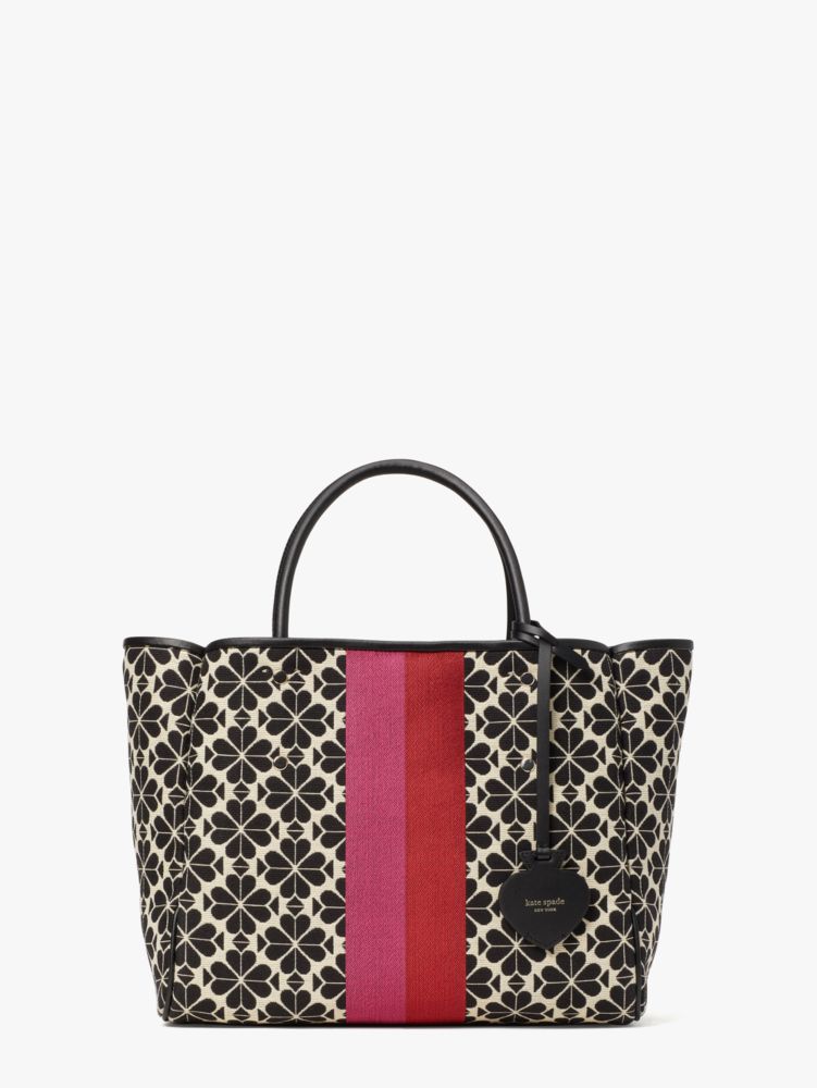 kate spade スペード フラワー ジャカード ストライプ マーケット ミディアム トート ネイビー ブルー アイボリー系 イタリアンジャカード レディース ウィメンズ ブランド ハンドバッグ 肩掛け松前R56号店