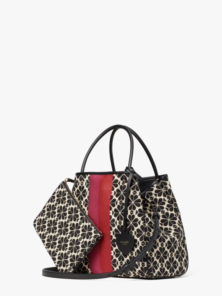Kate Spade,スペード フラワー ジャカード ストライプ エブリシング ミディアム トート,バッグ,ﾅﾁｭﾗﾙ