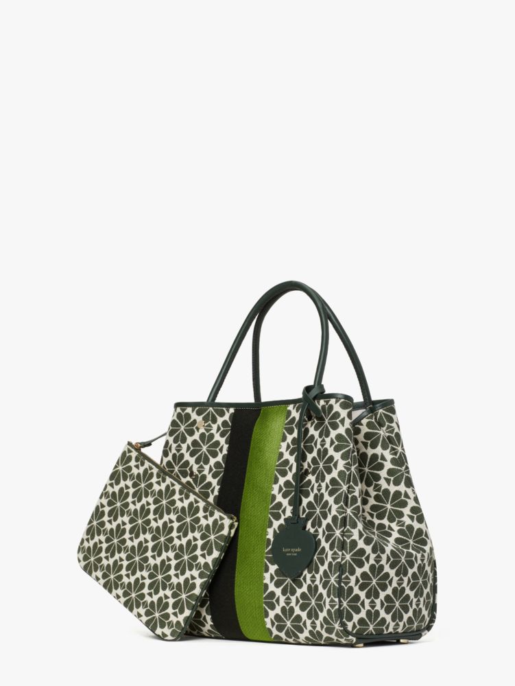 Kate Spade,Spade Flower Jacquard Stripe Everything Medium Tote,tote bags,Medium,Work,Green Multi