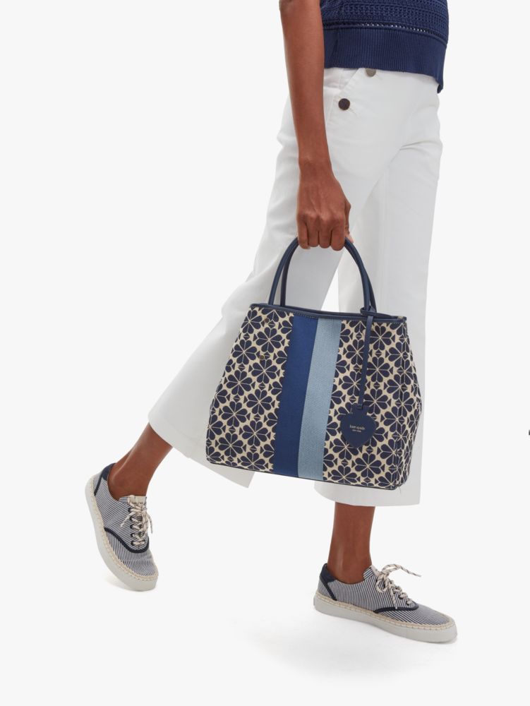 Spade Flower Jacquard Everything Logo Jacquard Stripe Medium Tote, I  Predict Kate Spade NY's Flower Jacquard Bags Will Trend on Instagram in  September