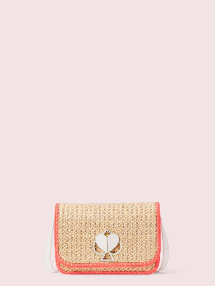 Nicola Raffia Twistlock Medium Shoulder Bag | Kate Spade New York