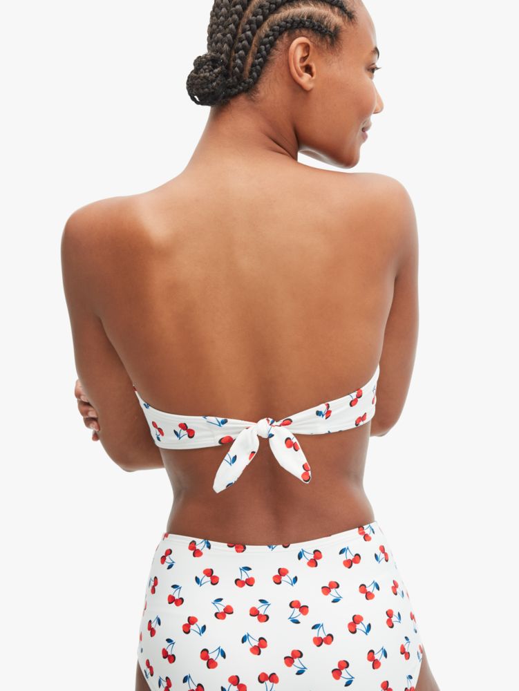 Cherry Toss Molded-cup Bandeau Bikini Top, , Product
