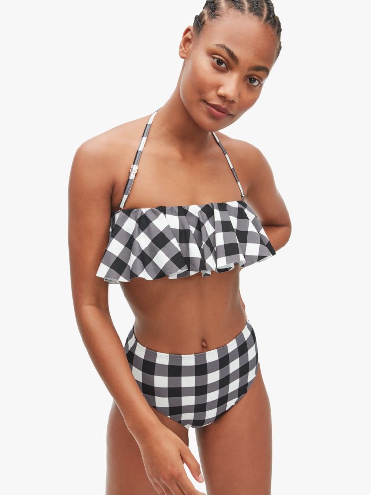 Shoreside Plaid Ruffle Bandeau One Piece