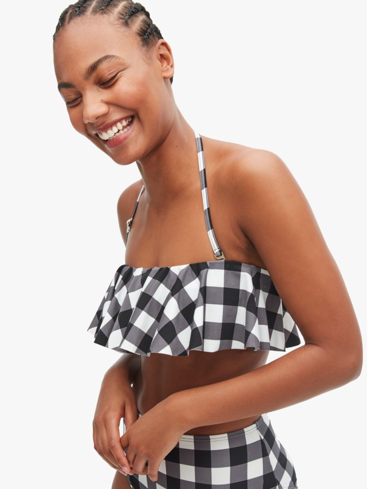 Shoreside Plaid Ruffle Bandeau Top