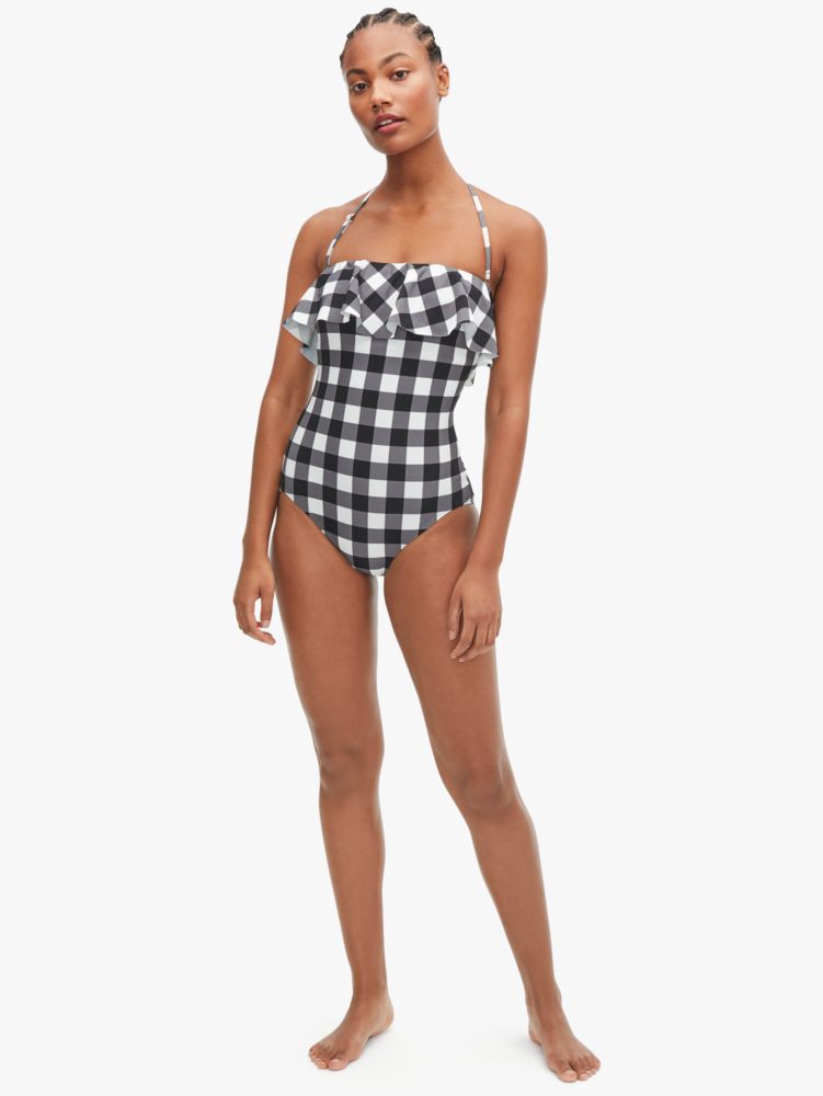 Shoreside Plaid Ruffle Bandeau One Piece