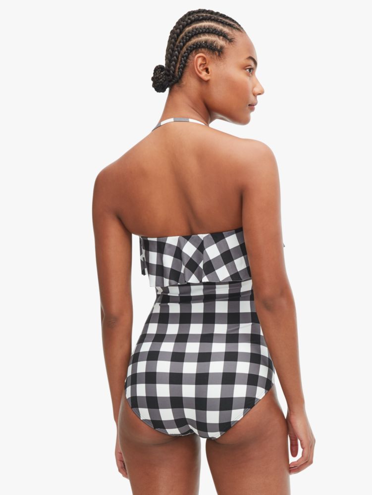 Shoreside Plaid Ruffle Bandeau One-piece, , Product