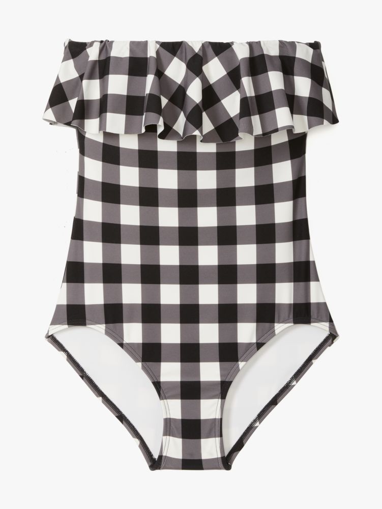 Shoreside Plaid Ruffle Bandeau One Piece