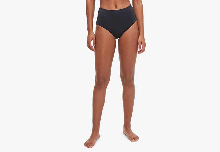 Kate Spade,cabana high-waist bikini bottom,swimwear,Black image number 0