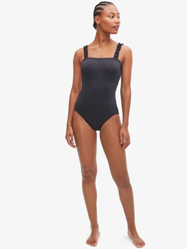 Square-Neck French-Cut One-Piece Swimsuit