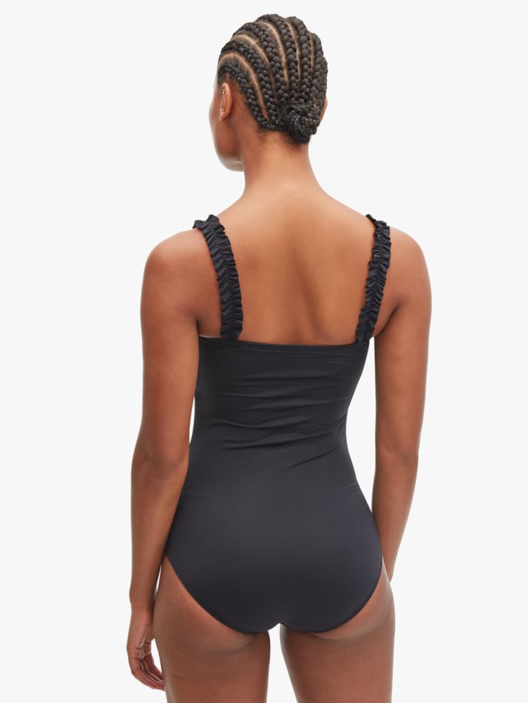 Kate Spade,Cabana Mini French Ruffle Square-neck One-piece,
