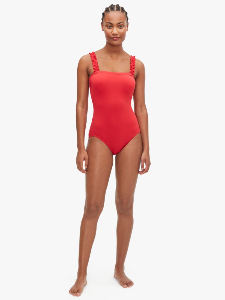 Cabana Mini French Ruffle Square-neck One-piece, , Product