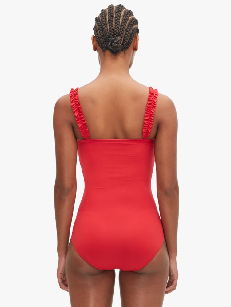 Cabana Mini French Ruffle Square-neck One-piece, , Product