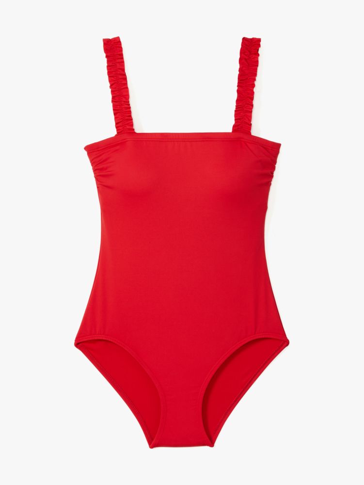 Square-Neck French-Cut One-Piece Swimsuit