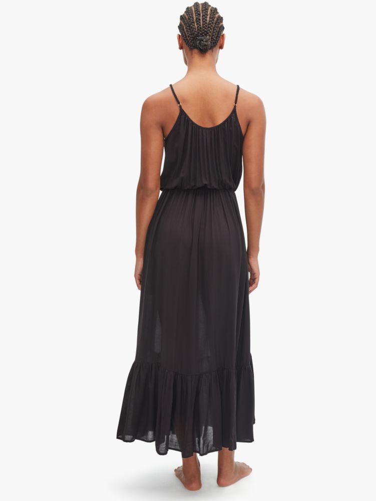 Kate Spade,cabana cover-up maxi dress,swimwear,Black