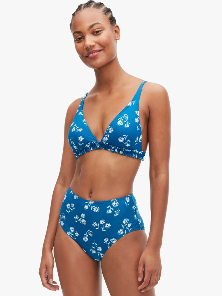 Kate Spade,Dandelion Floral High-waist Bikini Bottom,Polyester,Nylon,Bikini,High Waisted,Lined,4 way Stretch,Leisure,