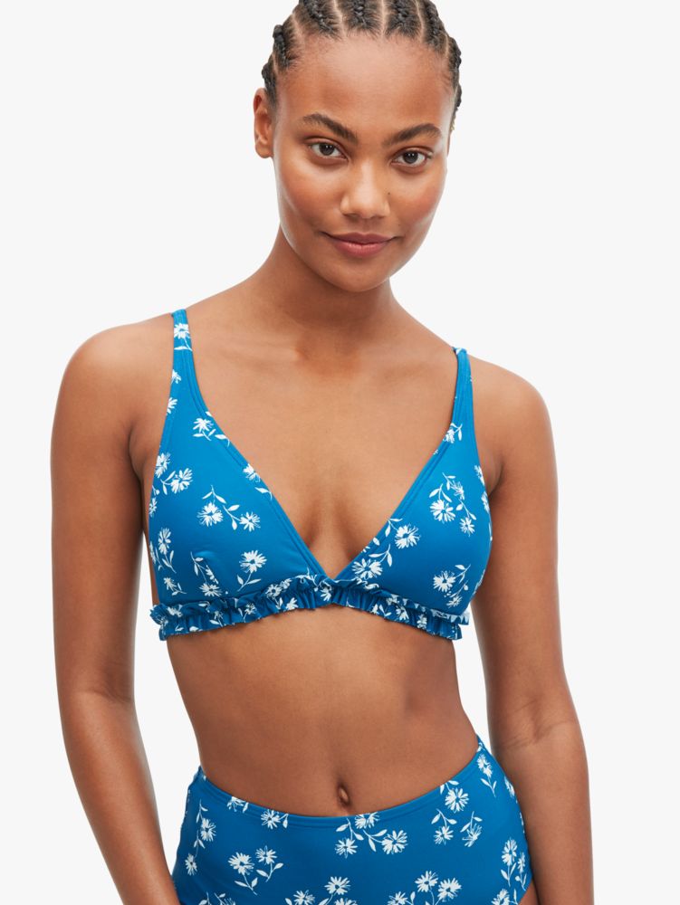 Kate Spade,Dandelion Floral Mini French Ruffle Bikini Top,