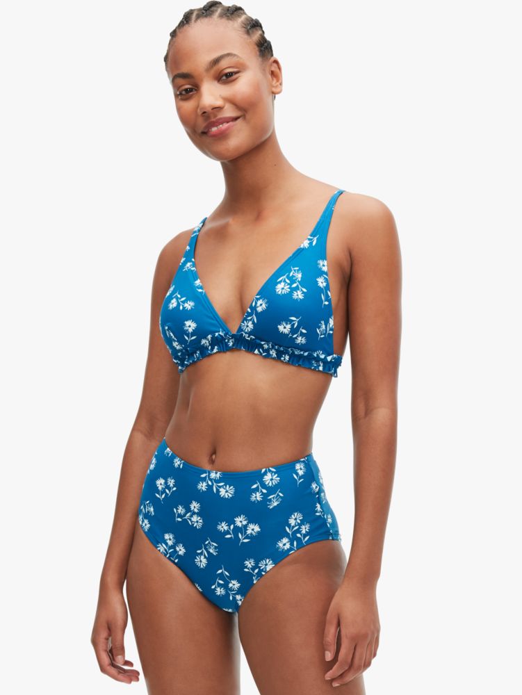 Kate Spade,Dandelion Floral Mini French Ruffle Bikini Top,