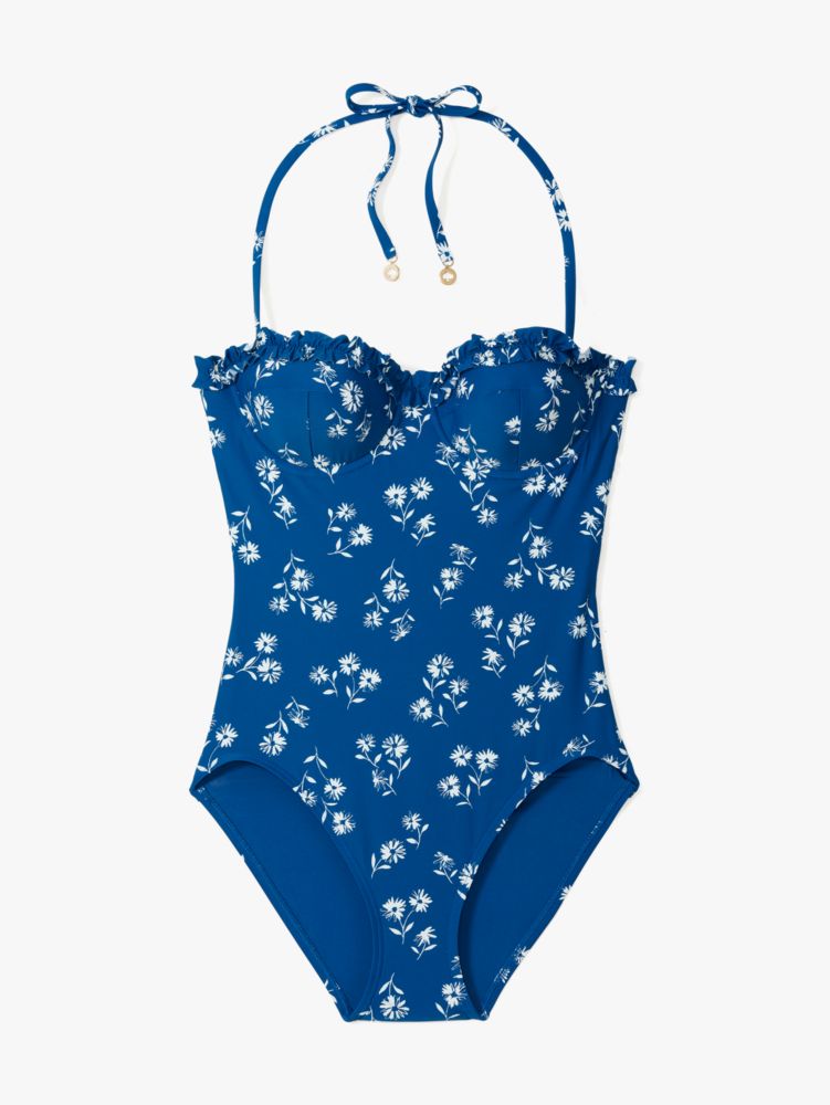 Dandelion Floral Mini Ruffle Underwire Bandeau One-piece, , Product