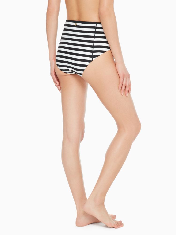 Kate Spade,Cape May Stripe Zip High-waist Bikini Bottom,