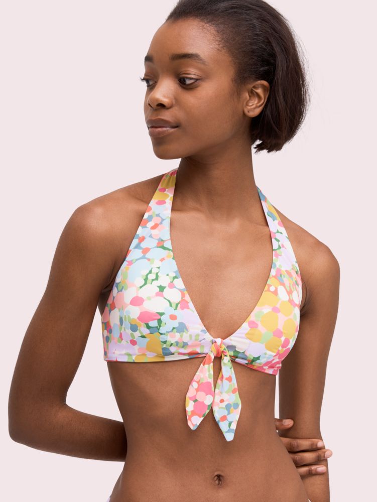 Floral Dots Reversible Bikini Top, , Product