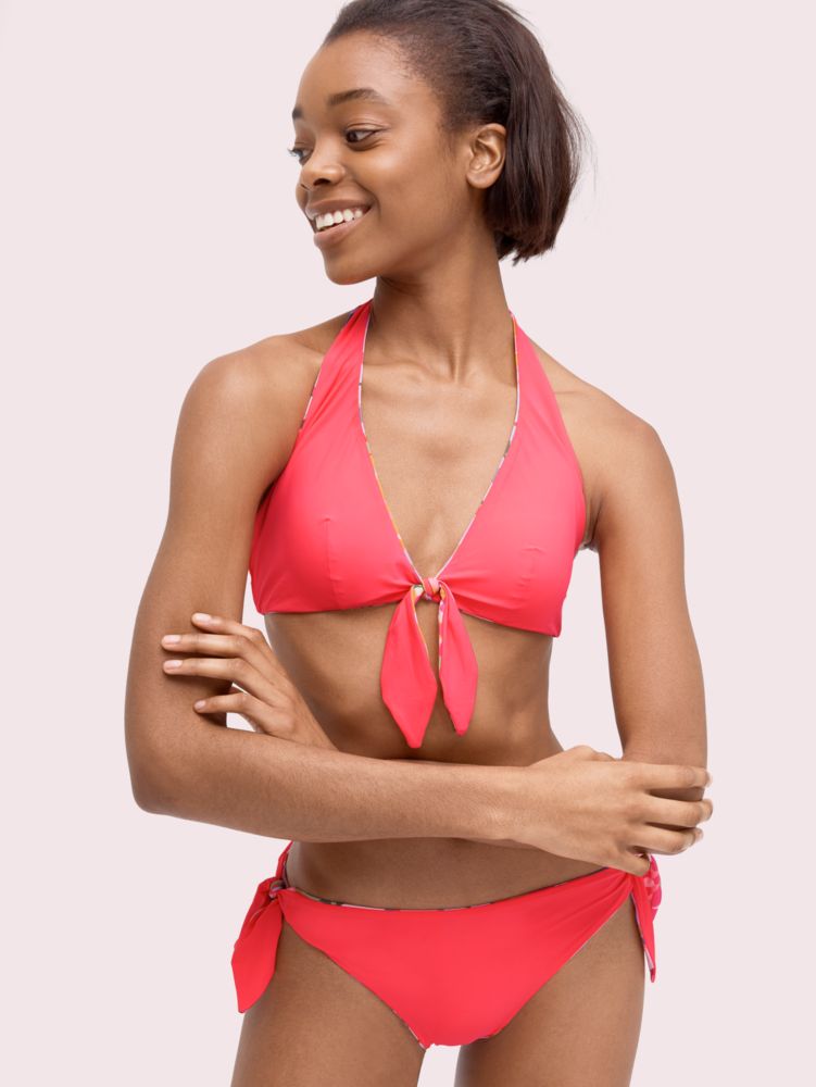 Floral Dots Reversible Bikini Top, , Product