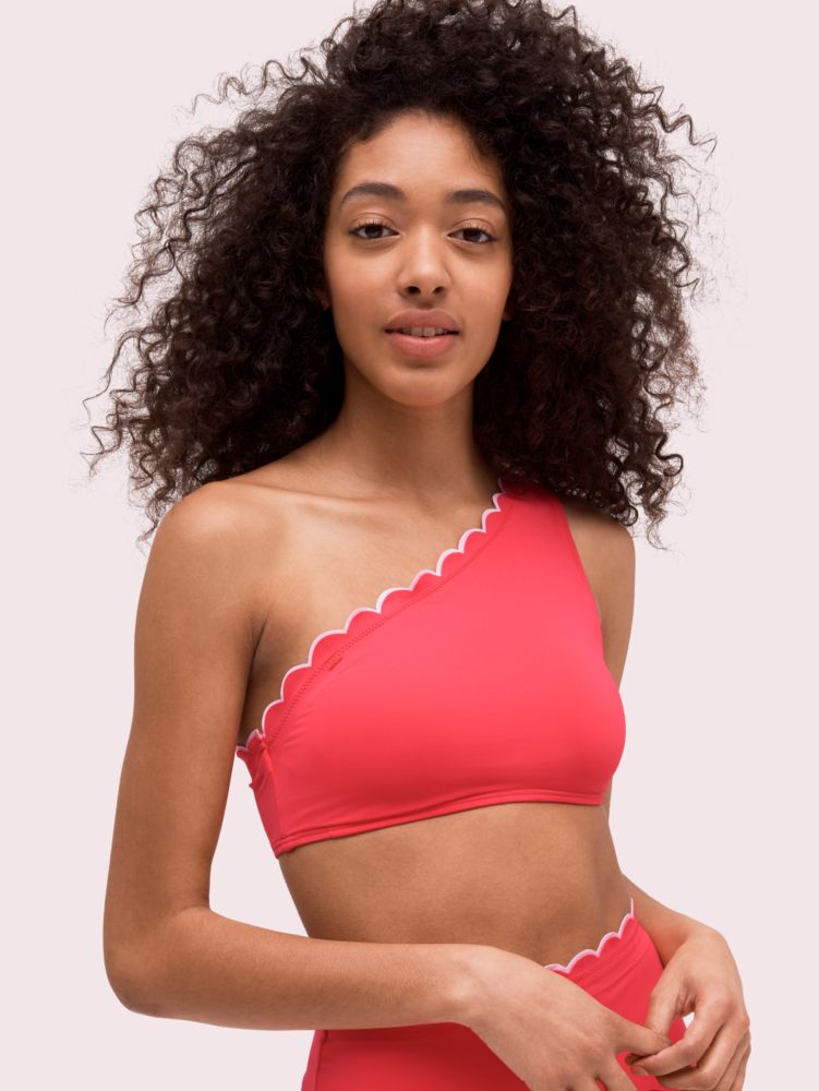 Scallop Wave One-shoulder Bikini Top