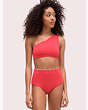 Kate Spade,scallop wave one-shoulder bikini top,swimwear,Yucatan Pink