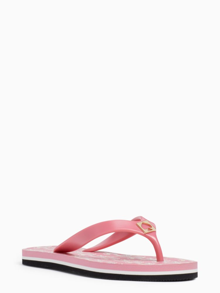 Kate Spade,camel party flip flops,