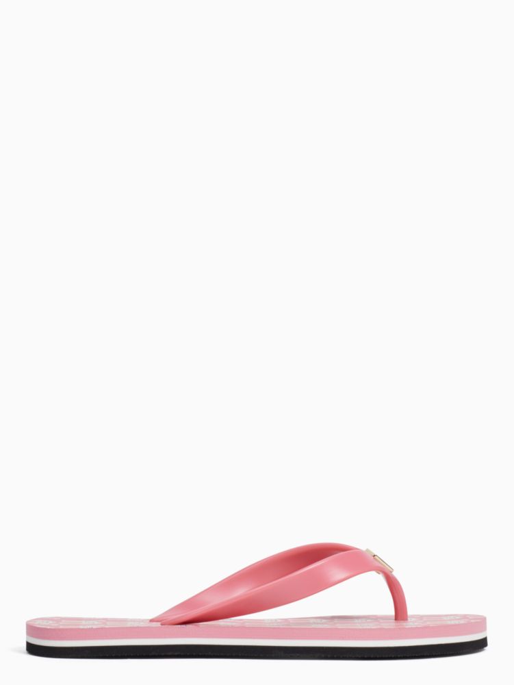 Kate Spade,camel party flip flops,