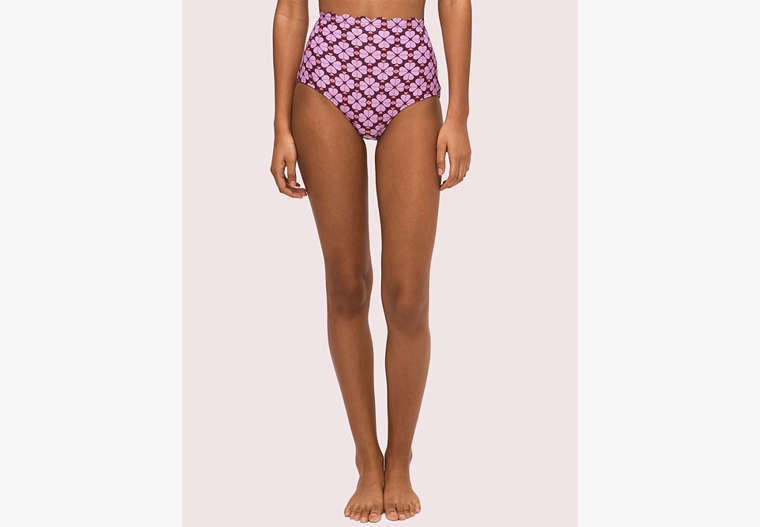 Kate Spade,spade flower high-waist bikini bottom,swimwear,Perfect Pansy image number 0