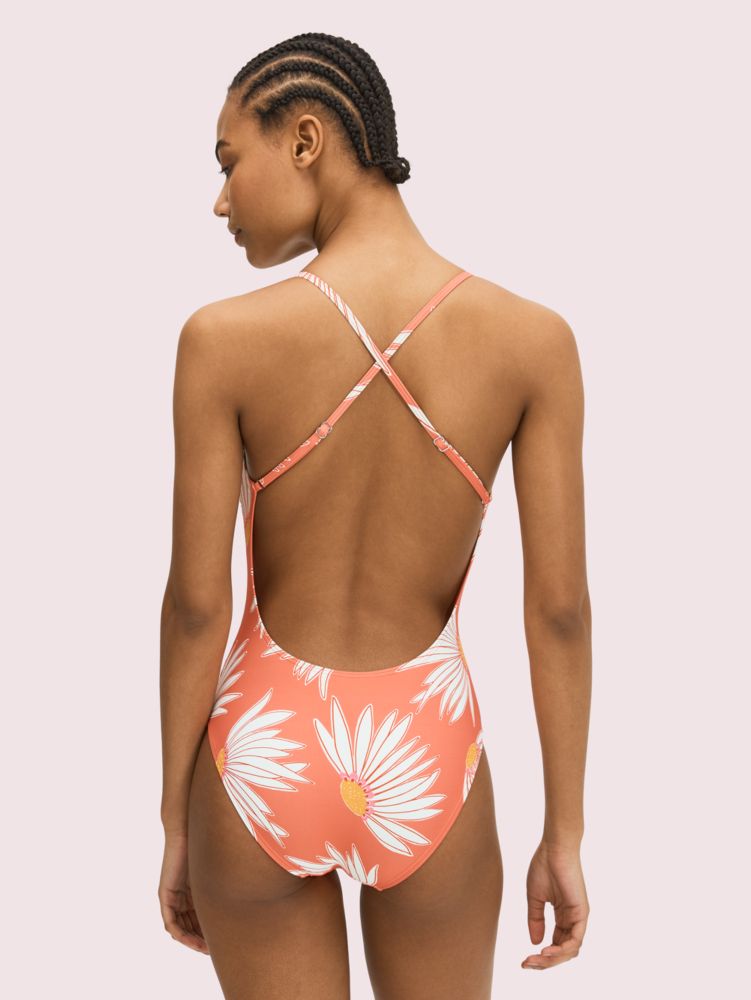 Kate Spade,Falling Flower Plunging V-neck One-piece,