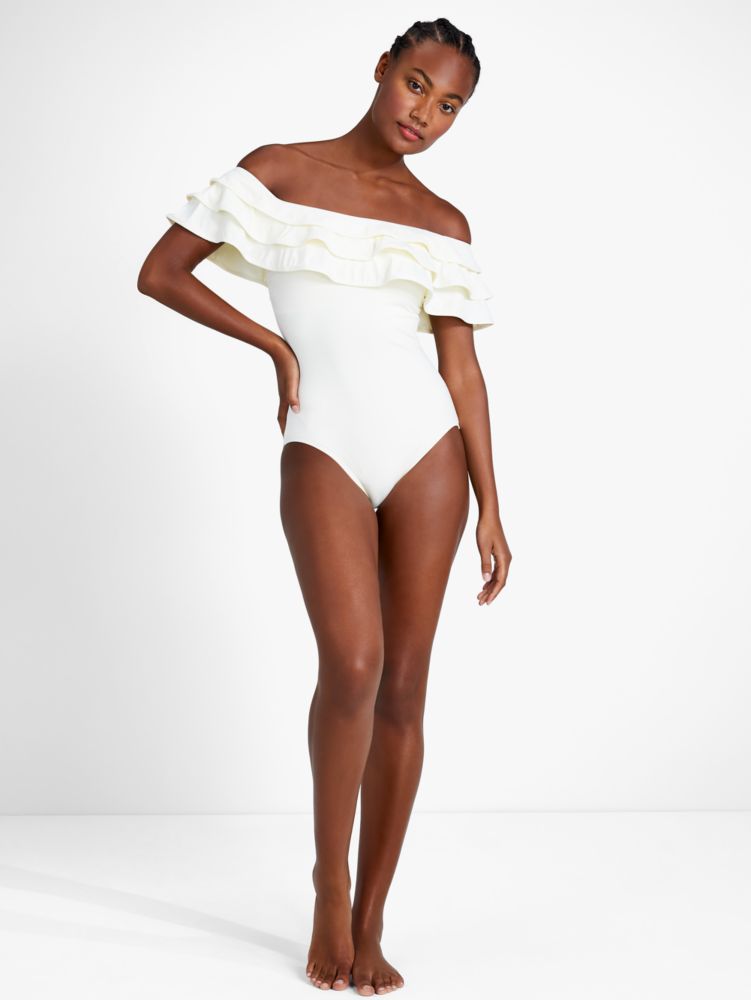 Palm Beach Ruffle Off The Shoulder One Piece