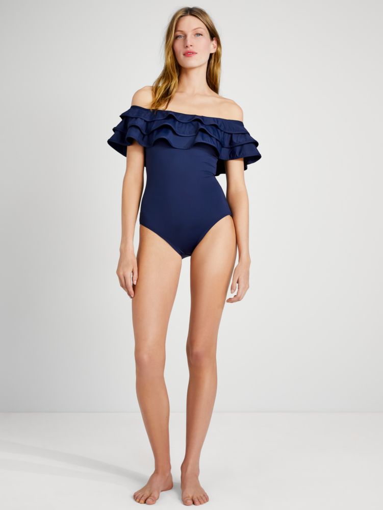 Palm Beach Ruffle Off-the-shoulder One-piece