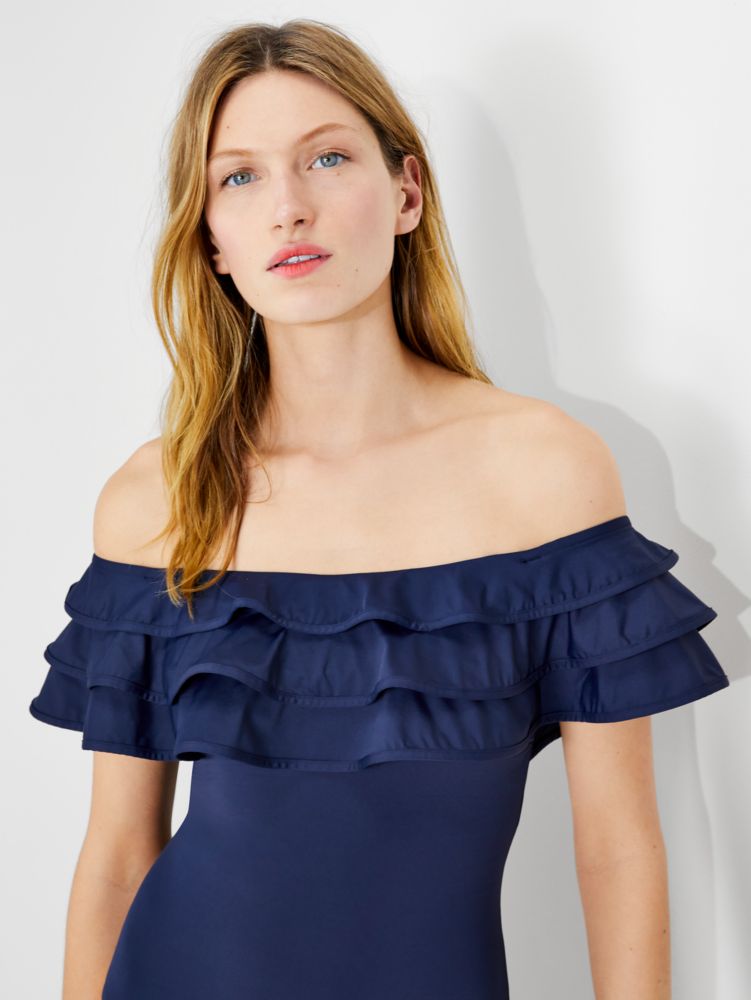 Palm Beach Ruffle Off-the-shoulder One-piece