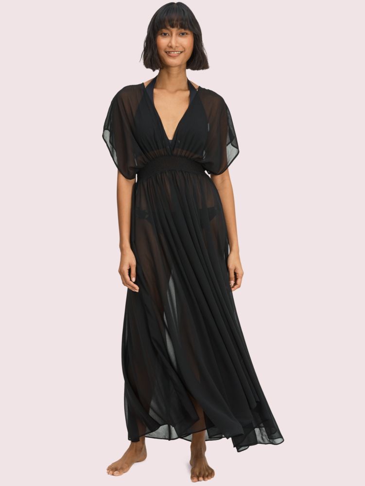 Black Palm Beach Cover up Dress