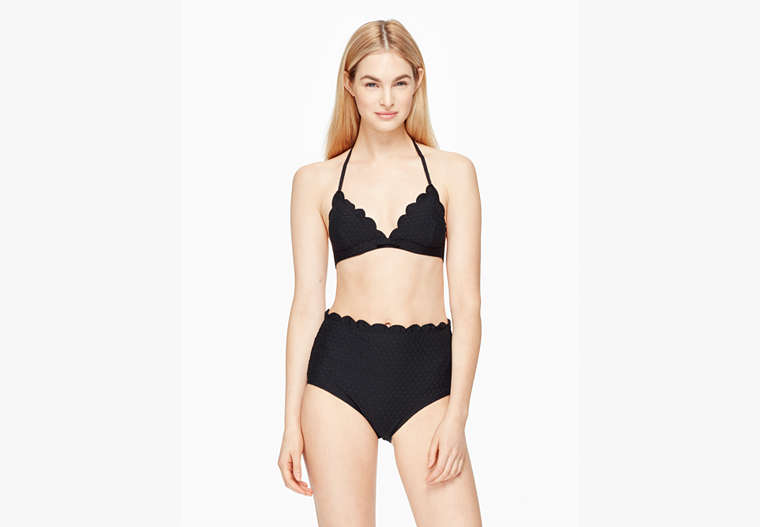 Kate Spade,marina piccola triangle bikini top,swimwear,Black image number 0