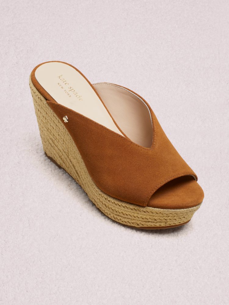 Kate Spade,thea wedge sandals,sandals,Warm Gingerbread/Picnic Red