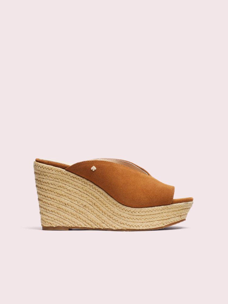 Kate Spade,thea wedge sandals,sandals,Warm Gingerbread/Picnic Red