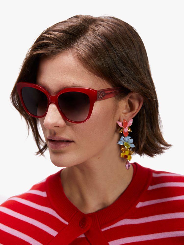 Kate Spade,Savanna Sunglasses,Red