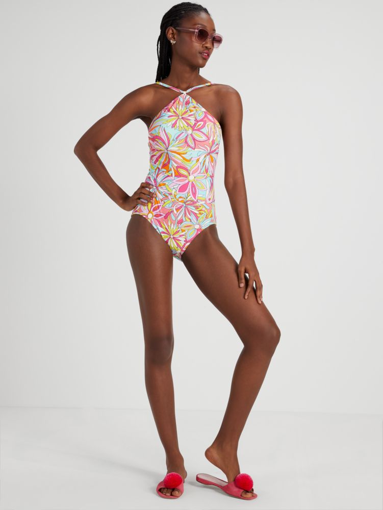 Anemone Floral Halter One Piece Kate Spade New York