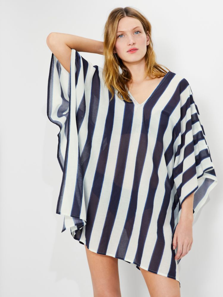 Kate Spade,Awning Stripe Cover-up Caftan,Multi Color