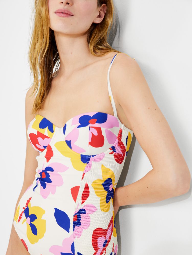 Summer Floral Smocked Underwire One Piece | Kate Spade New York