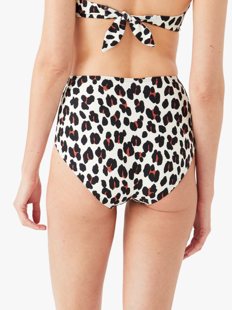 Kate Spade,fiji feline high-waist bikini bottom,swimwear,Black