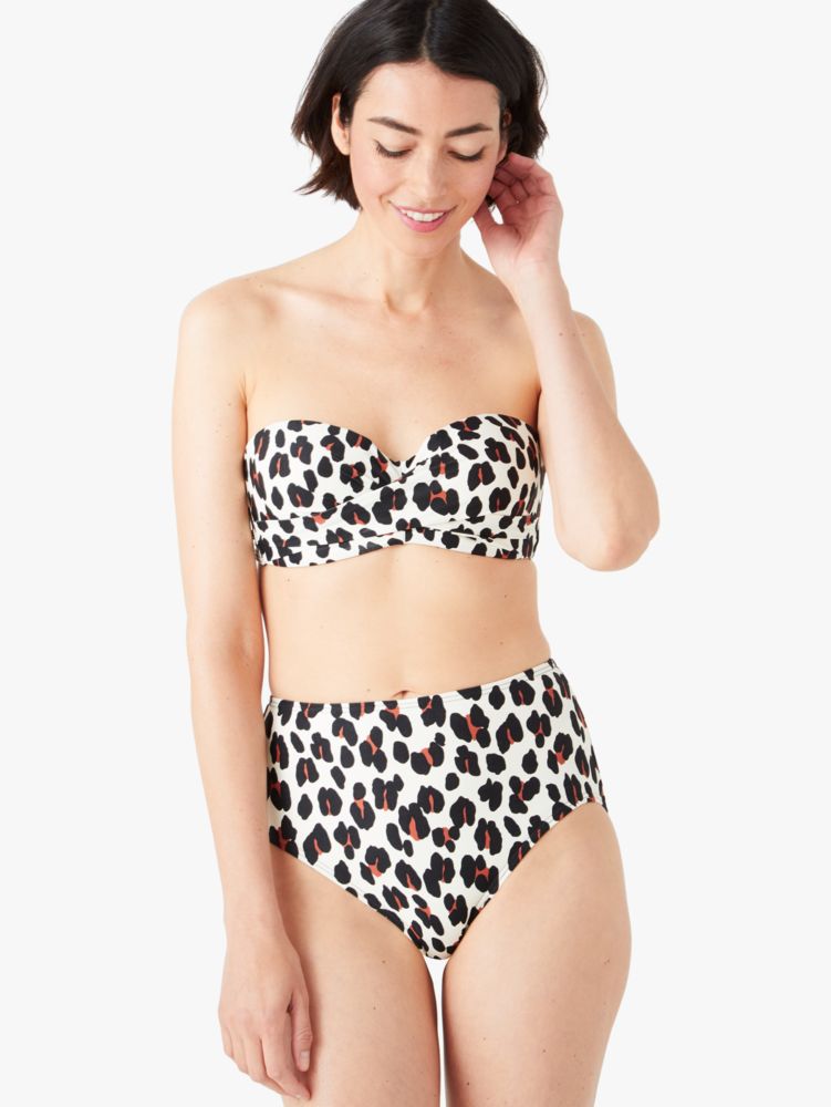 Kate Spade,Fiji Feline Molded-cup Bandeau Bikini Top,