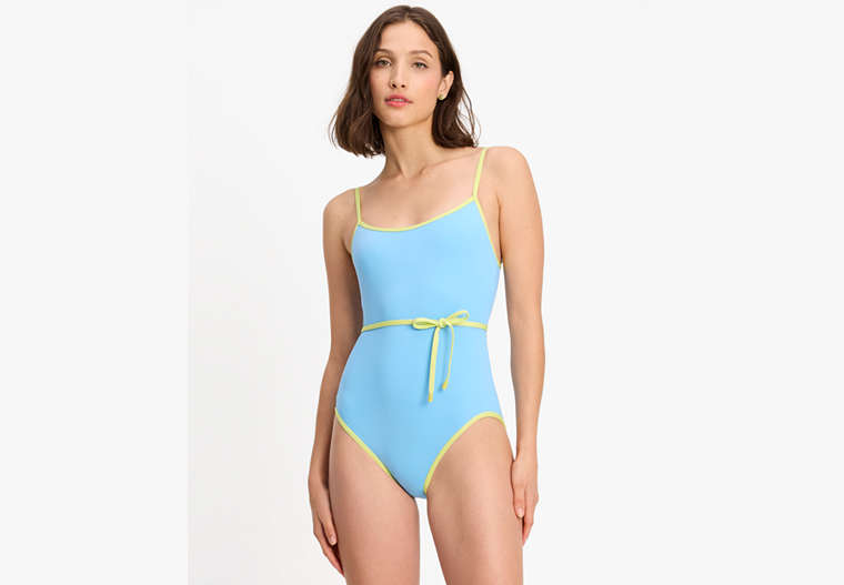 Kate Spade,Colorblock Belted One-piece,Spring Water image number 0