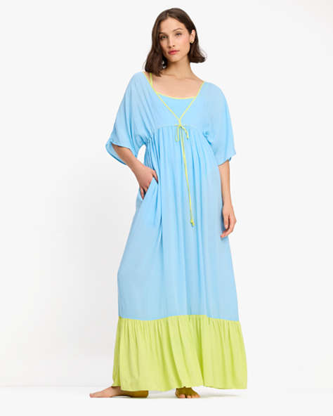 Kate Spade,Colorblock Midi Cover Up Dress,Spring Water
