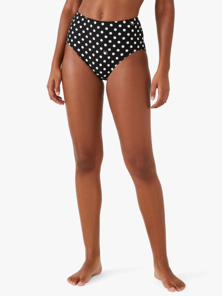 Kate Spade,Lia Dot High-waist Bikini Bottom, image number 0